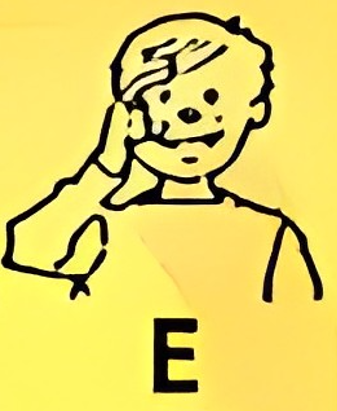 Seña de la letra E