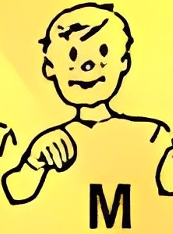 Seña de la letra M