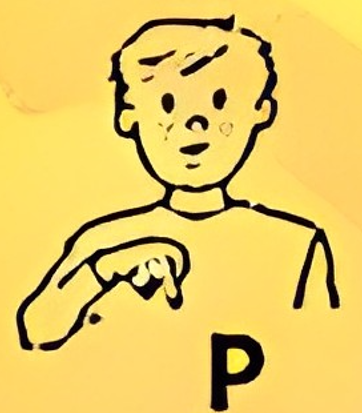 Seña de la letra P